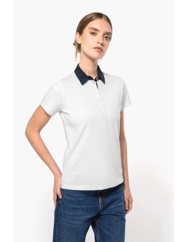 KAR-K261-LADIES' TWO-TONE JERSEY POLO SHIRT